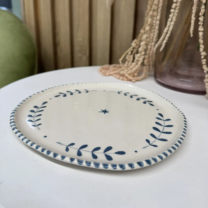 Керамическая тарелочка с растительным орнаментом Fabrica